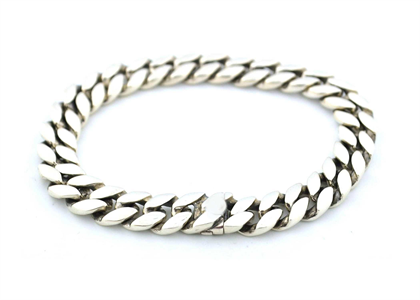 Rhodium Plated Mens Curb Chain